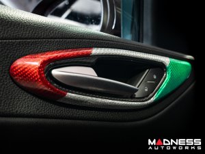 Alfa Romeo Giulia Interior Door Handle Surround Trim Kit - Carbon Fiber - Italian Theme - Feroce Carbon 